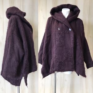 Manuelle Guibal wool coat purple size L XL